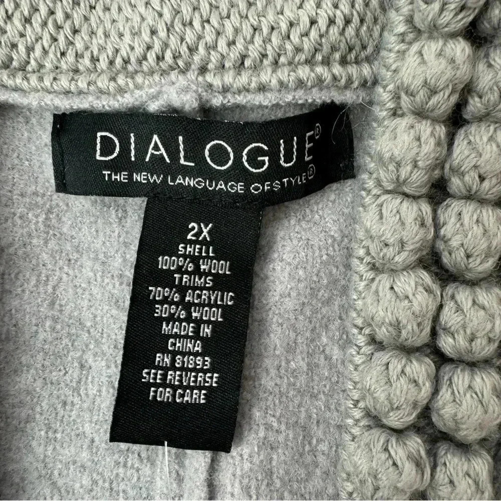Vintage 90’s Dialogue Women’s wool Cardigan/Jacket size 2X - Picture 3 of 7